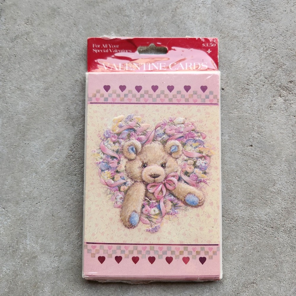 Vintage Gibson Greetings Valentine Cards 8‎ Pack Teddy Bear
